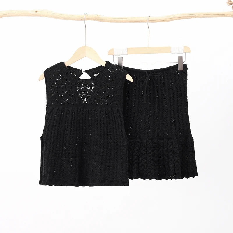 Bohemian Stylish Crochet Two-Piece for Carefree Summer Looks