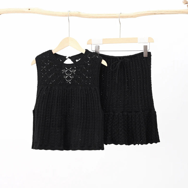 Bohemian Stylish Crochet Two-Piece for Carefree Summer Looks