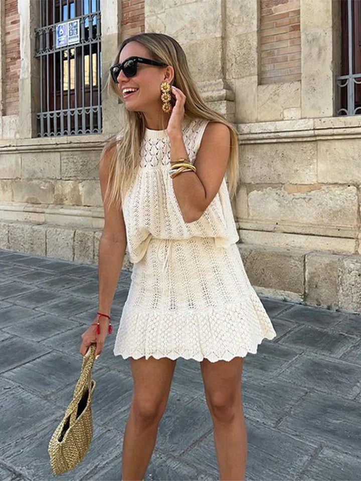 Bohemian Stylish Crochet Two-Piece for Carefree Summer Looks