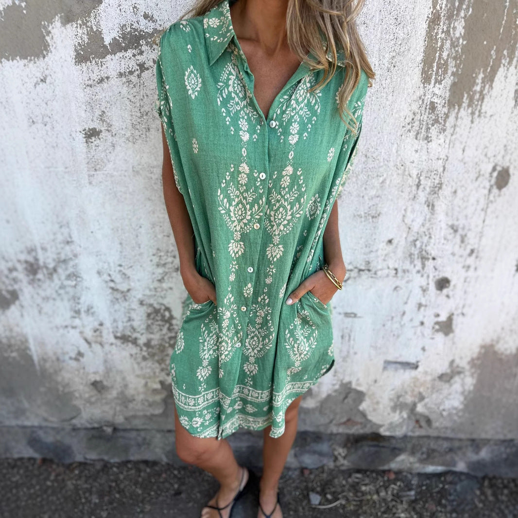 BB | Casual Loose-Fit Dress with Short Sleeves