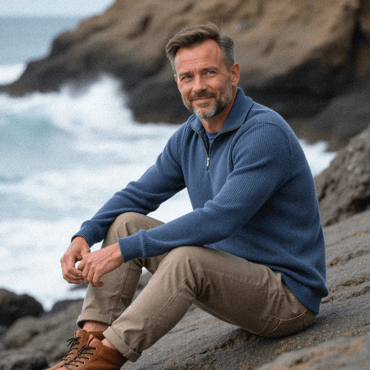 Arlen | Men's Knitted Zip-Up Sweater