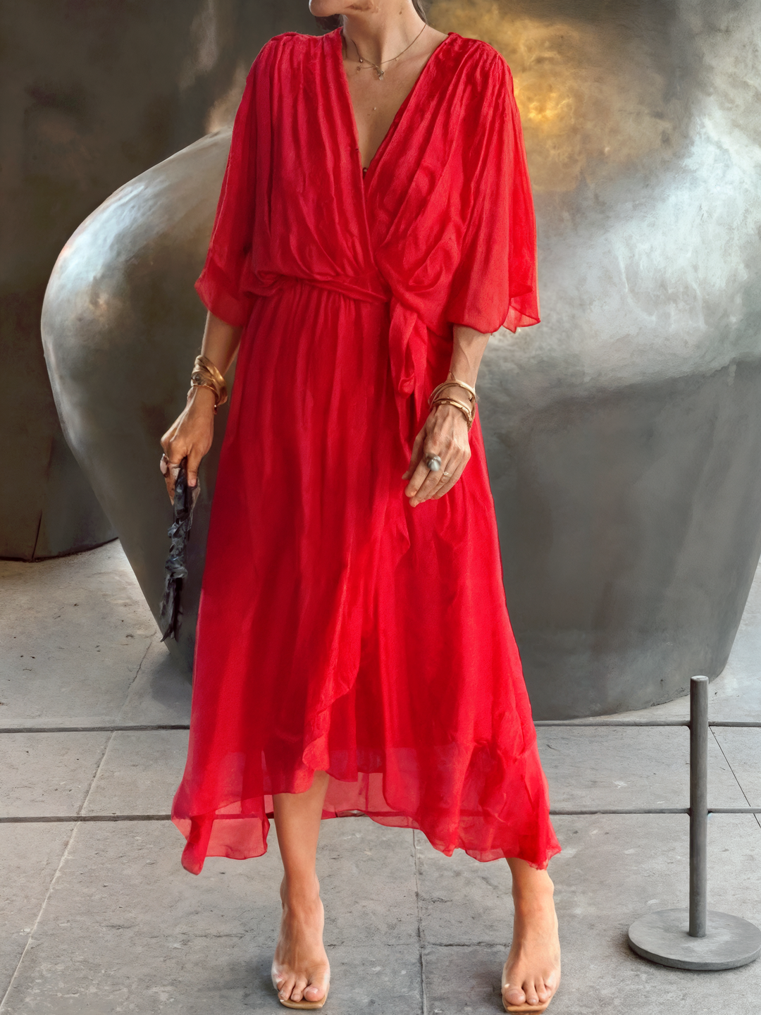 BB™ | Chiffon Dress with V-Neck