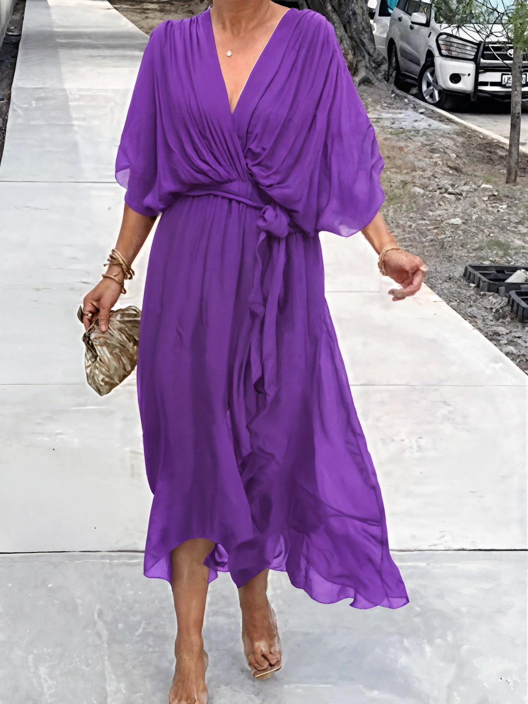 BB™ | Chiffon Dress with V-Neck