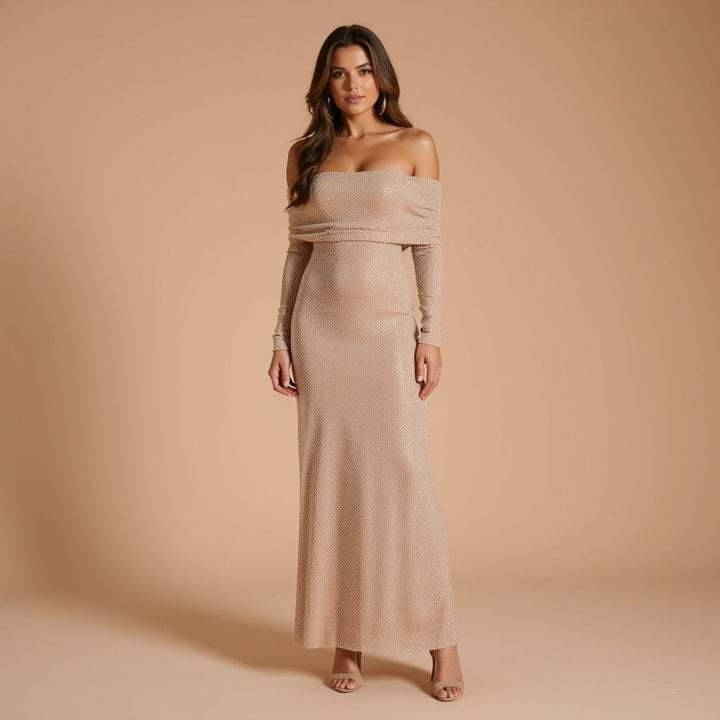 BB - Off-Shoulder Diamante Dress