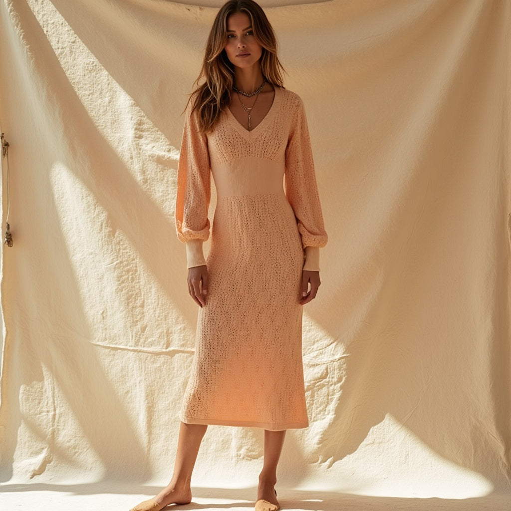 BB - V-Neck Cotton Dress